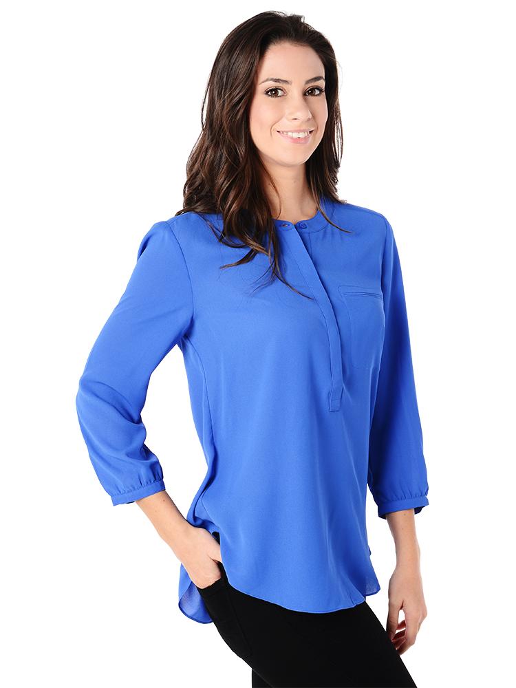 NYDJ 3/4 Sleeve Pleatback Top