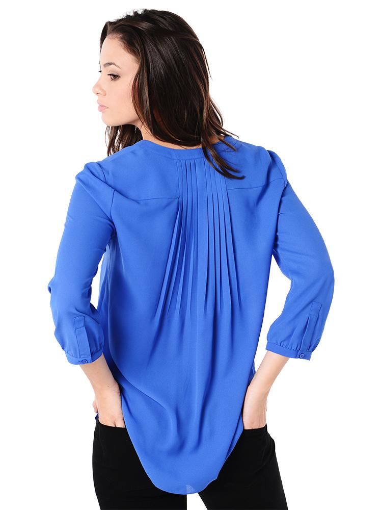 NYDJ 3/4 Sleeve Pleatback Top