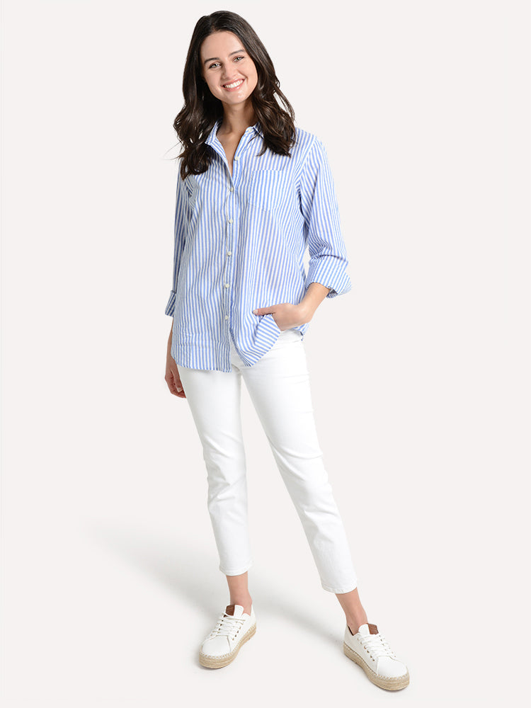 Trovata Grace Classic Shirt Blue Stripe