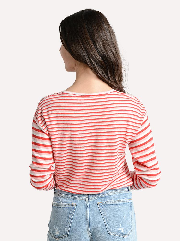 Chinti & Parker Pink Linen Isabel Long Sleeve T-Shirt